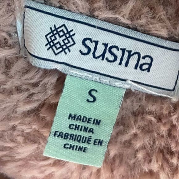 Susina Nordstrom Teddy Fleece Knit Cardigan Pink Small - Picture 5 of 8